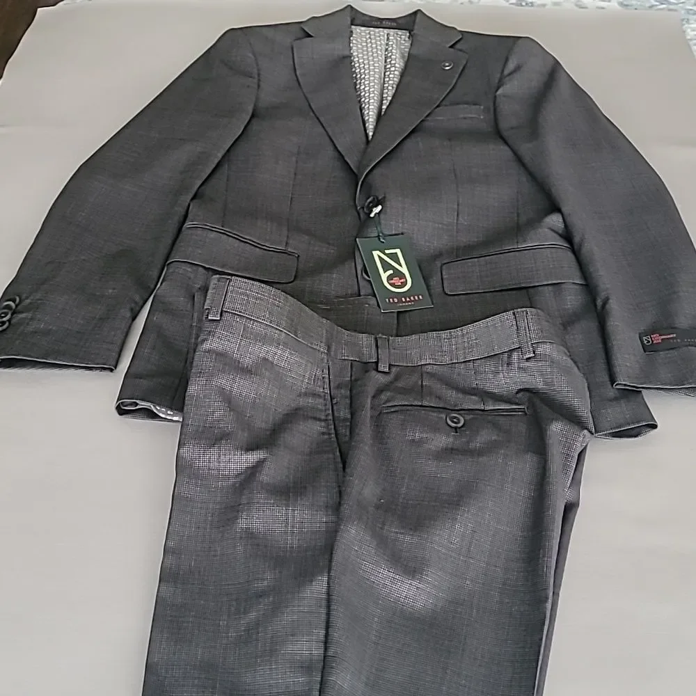 Ted Baker No Ordinary Joe Modern Fit Flat Front 2 Piece Suit 36R 30R